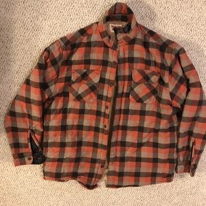 Wrangler Orange and a Brown Flannel Coat